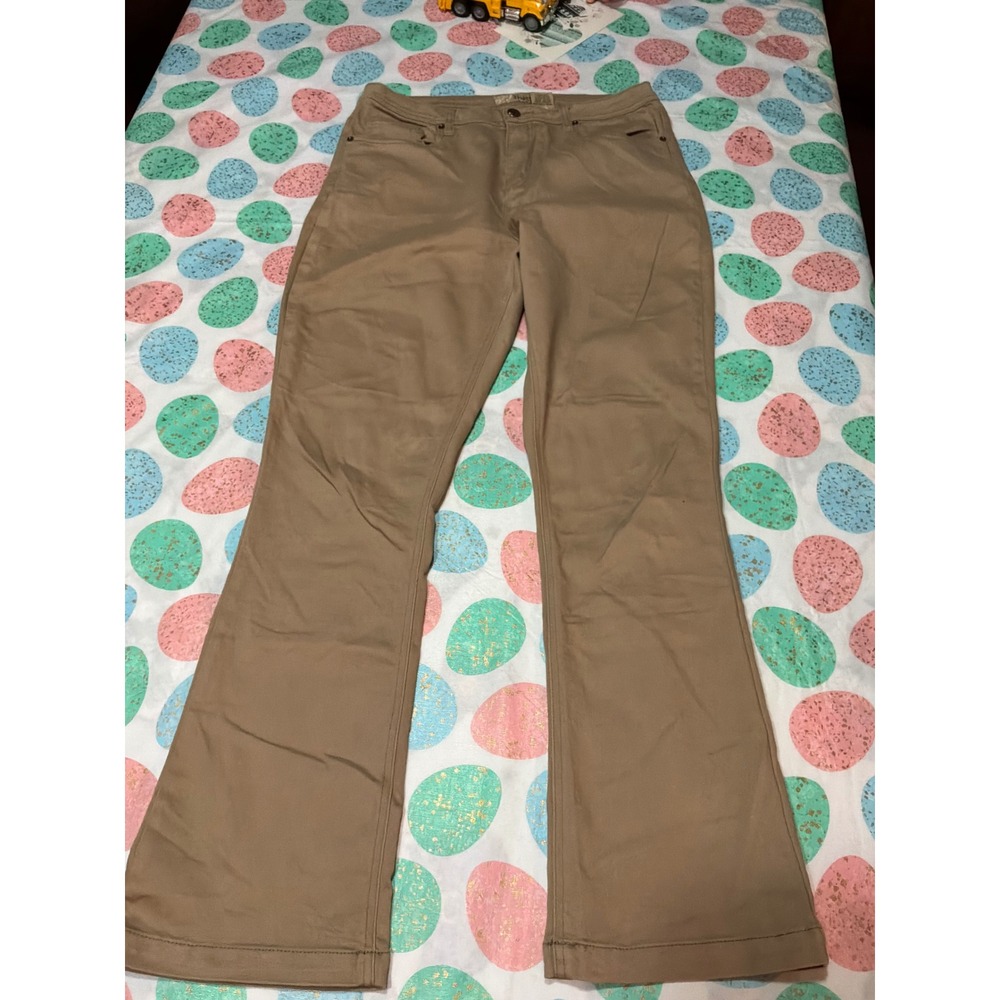 Hybrid & Company Womens Khaki Tan Bootcut Stretch Pants Size 16 RN 121557